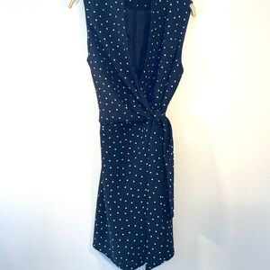 Elegant Black Polka Dot Wrap Dress